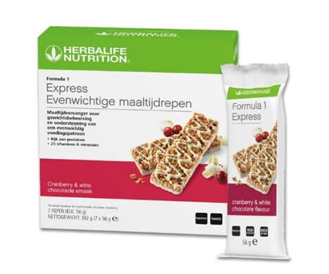 Formule 1 express repen cranberry-witte chocolade - 7 stuks